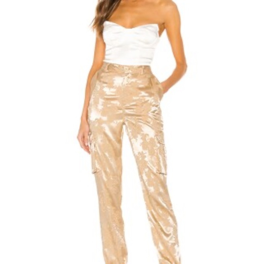 Superdown Carmen Cargo Pants w/ Floral Jacquard Pattern